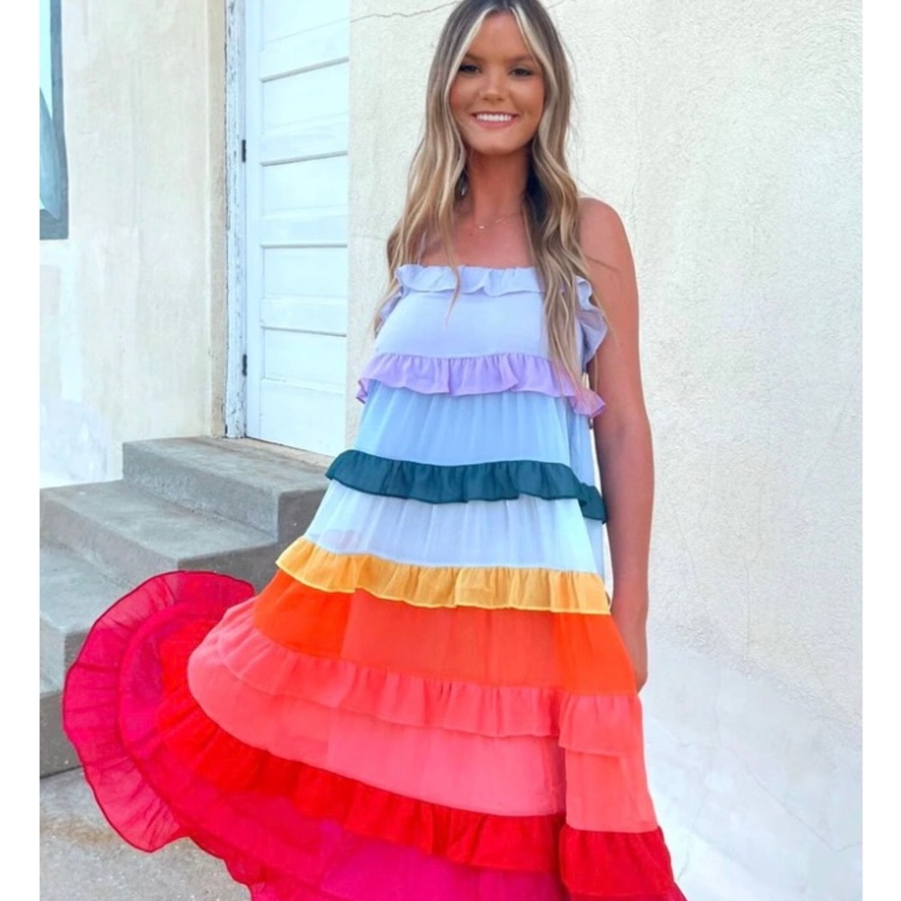 Judith March ruffled dress. CINCO DE MAYO!